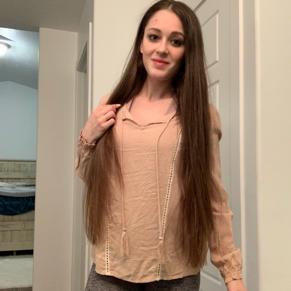 Tan blouse- never worn, brand new!!